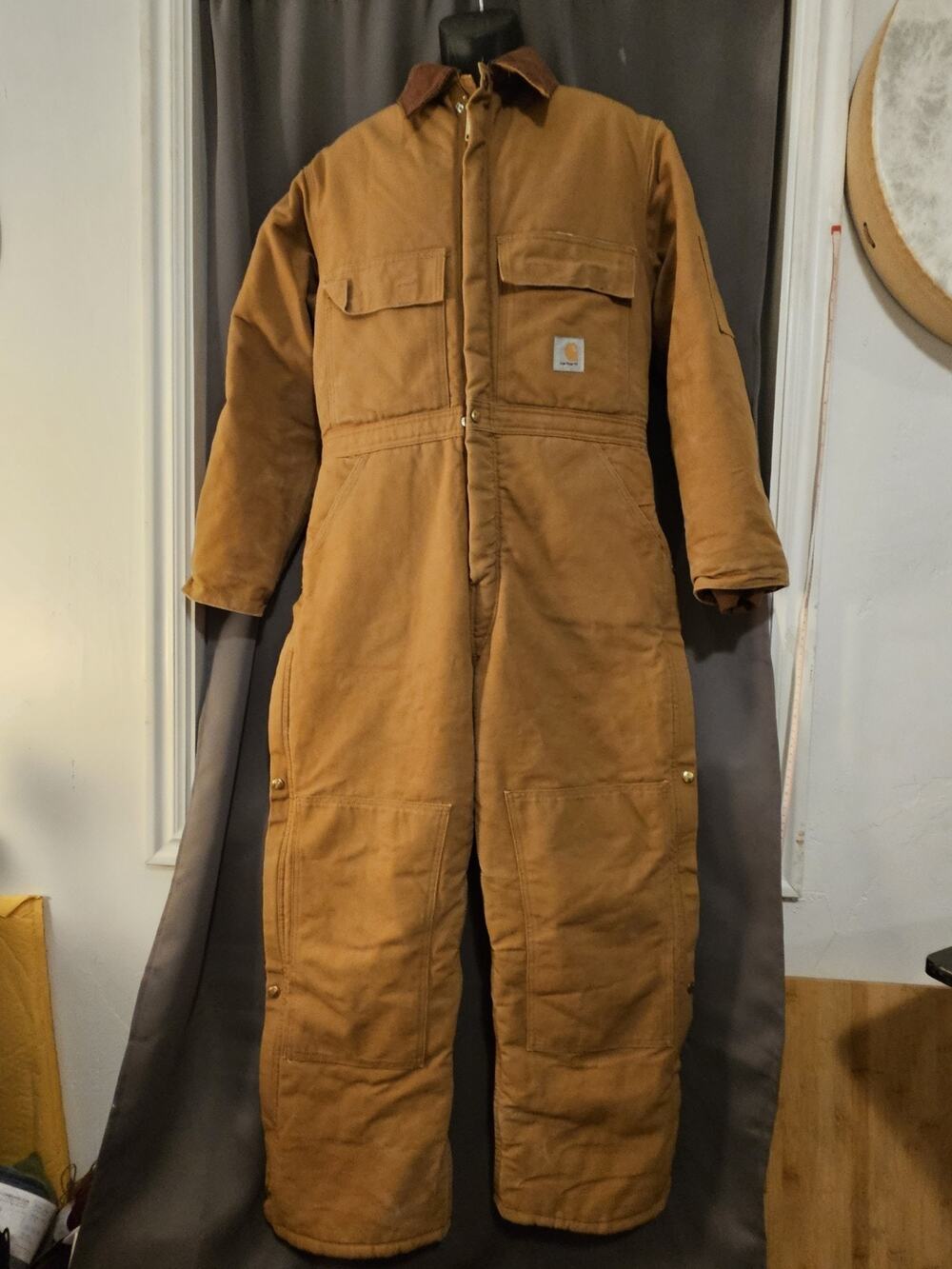 Vintage Carhartt Coveralls Insulated Brown Duck Mens Size 42 Short Made in USA